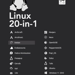 64GB: 20-in-1 Bootable USB 3.0 Drive for Linux and Windows 1…