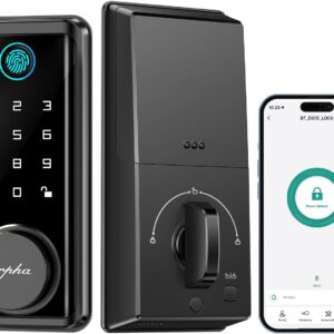 Keyless Entry Door Lock with App Control, 100 Code Fingerprint Reader…