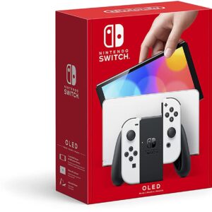 Nintendo Switch (OLED model) with white Joy-Con