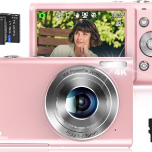 4K Digital Camera with Auto Focus, 48MP Vlogging Camera HD 16X…