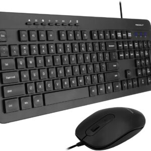 Wired Keyboard and Mouse Combo, Macally Slim Full-Size Ergonomics…