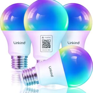 Linkind Matter WiFi Smart Light Bulbs Work with Apple Home/S…