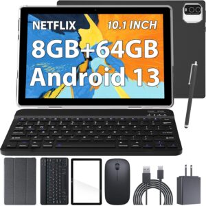 10 Inch Android 13 Tablet, 8GB RAM 64GB ROM 512GB Expand Tab…