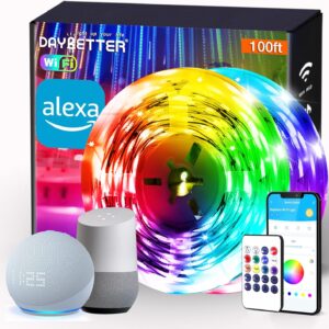 DAYBETTER 100ft WiFi Smart LED Lights – LED Strip Lights…