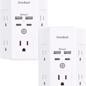 2 Pack Power Strip Socket, Surge Protector, Power Extender,…