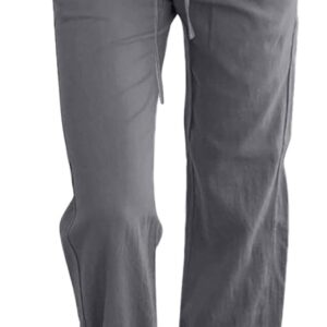 Women's Cotton Linen Long Pants Casual Trousers…