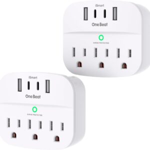2 Pack Multiple Power Outlet Splitter with USB, Surge Protector…