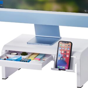 Bostitch Konnect Adjustable Monitor Riser with Drawer and Cell…