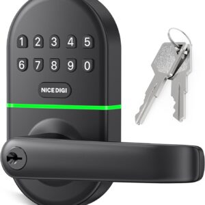 Smart Keypad Door Lock with Handle: Keyless Entry Door Lock…