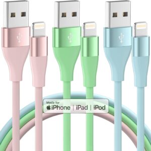 iPhone Charger, 3-Pack, 10ft Apple MFi Certified Lightning Cable…