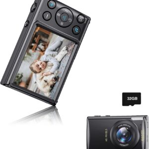 4K FHD Digital Camera 3″ 64MP Point and Shoot…