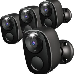 Rraycom Wireless Outdoor Security Cameras 4 Pcs,…