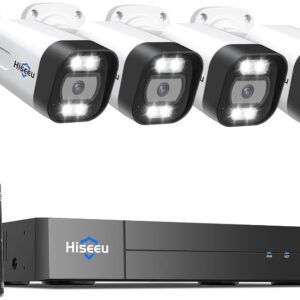 【3TB HDD+Person/Vehicle Detection】 Hiseeu 4K PoE Security Camera…