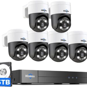 [300°Pan 90°Tilt+Human Tracking] Hiseeu 4K PoE PTZ Camera System…