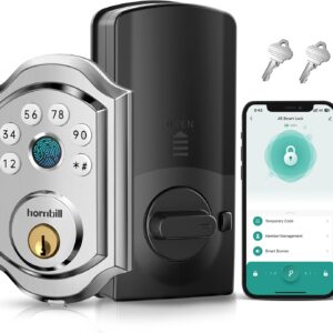 Keyless Entry Door Lock: Silver Hornbill Smart Front Door Lock…