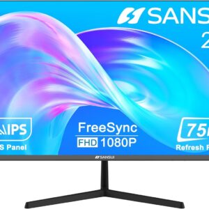 SANSUI Monitor 22 inch IPS 75Hz FHD 1080P HDMI VGA ports…