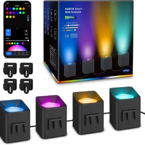 RGBCW Smart Wall Sconces – 54 Dynamic Scene WiFi Wall Lights…