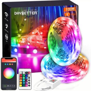 DAYBETTER Led Lights for Bedroom 100 ft Led Strip Lights Mus…