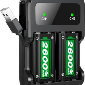 Ukor Fast Charging Rechargeable Battery 2x6200mWh (2x2600mAh)…