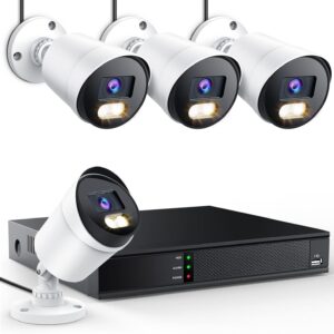 H.265+ Wired Security Camera System, 8CH 5MP 4x CCTV DVR…