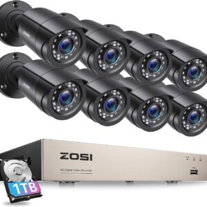 ZOSI 3K Lite 8CH Outdoor Security Camera System with 1TB Har…