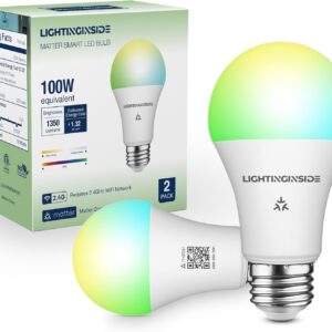 Matter Smart Light Bulbs 100W Equivalent 1350LM, Compatible …