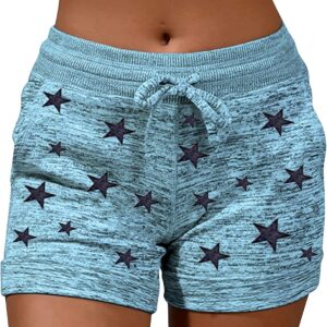 Women's Drawstring Elastic High Waist Shorts Sport America…