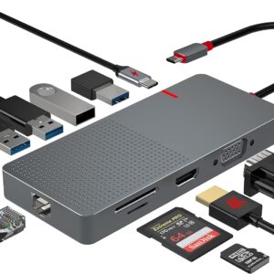 USB C Hub, Laptop Docking Station, Dual Monitor, USB C 11 in 1…