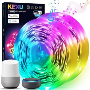LED Bedroom Lights 100ft Smart WiFi Voice Control L…