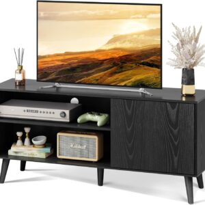WLIVE Mid-Century Modern TV Stand for 55″ TV, Entertainment…