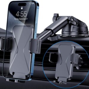 Mobile phone holder in the car [Upgraded – Super Suction Power] Car Ho…