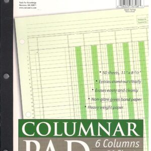 Norcom Columnar Pad, 6 Columns, 11 x 8.5 Inches, 50 Sheets (…