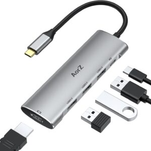 USB C Hub, AorZ 5-in-1 USB C Hub 4K@60Hz Multiport Adapter US