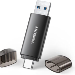Vansuny USB C Flash Drive 256GB, Dual USB 3.0 Type C Drive…