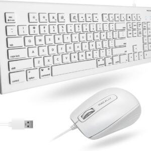 Macally 104-Key USB Wired Keyboard and Mouse Combo with Appl…