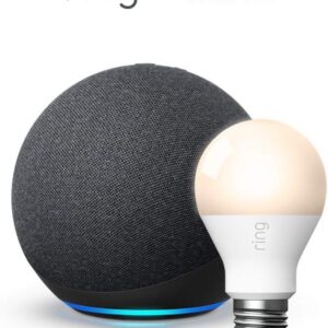 All-new Echo (4th Gen) – Charcoal – bundle with Ring A19 Sma…