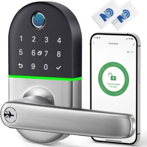 Smart Door Lock with Handle – Keypad Door Lock for Entry Door…