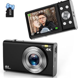 Digital Camera, 4K FHD Auto Focus Vlogging Camera, 48MP 16X Zoom…