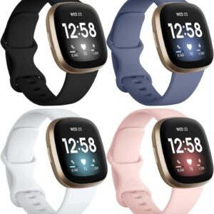 Dirrelo 4 Pack Bands Compatible with Fitbit Sense and Fitbit Ve…