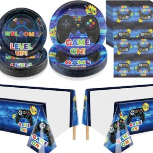 Video Game Party Decorations, 7” and 9” Disposable Plates and…