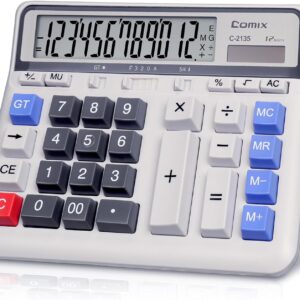 Comix Desktop Calculator Solar Powered Dual Power Calculator with 12 Digits…