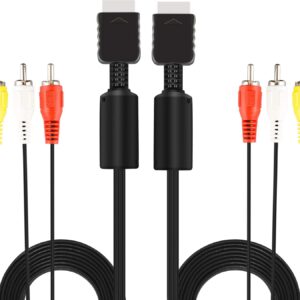 2 Pack 6ft AV Cable for PS2, PS1, PS3, AV to RCA Composite Audi…