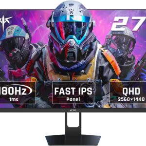 KTC 27 Inch QHD Gaming Monitor, 180Hz 1ms GTG Fast IPS 2K Co…