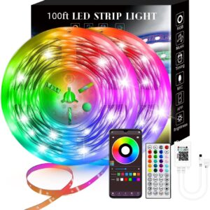 100ft Smart LED Strip Lights (2 Rolls of 50ft), RGB Light Strips…
