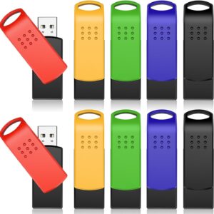 KEXIN 10 Pack 16GB USB 2.0 Flash Drive U Shape Rotatable
