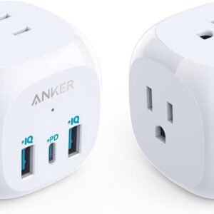 Anker USB C Outlet Extender 2-Pack, 321 Outlet Extender with…