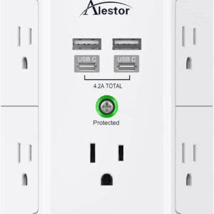 Power Strip Extender with Multiple Plugs – ALESTOR 3-Sided Surge Protector…