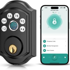 Front Door Lock with Smart Deadbolt – Hornbill Keyless Entry Door Lock…