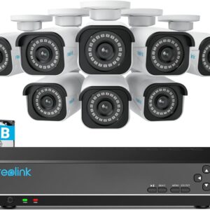REOLINK 4K Security Camera System, RLK16-800B8, 8pcs H.265 Po…