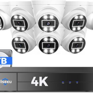 [121°Wide Angle+16Channel] Hiseeu 8MP/4K PoE Security Camera…